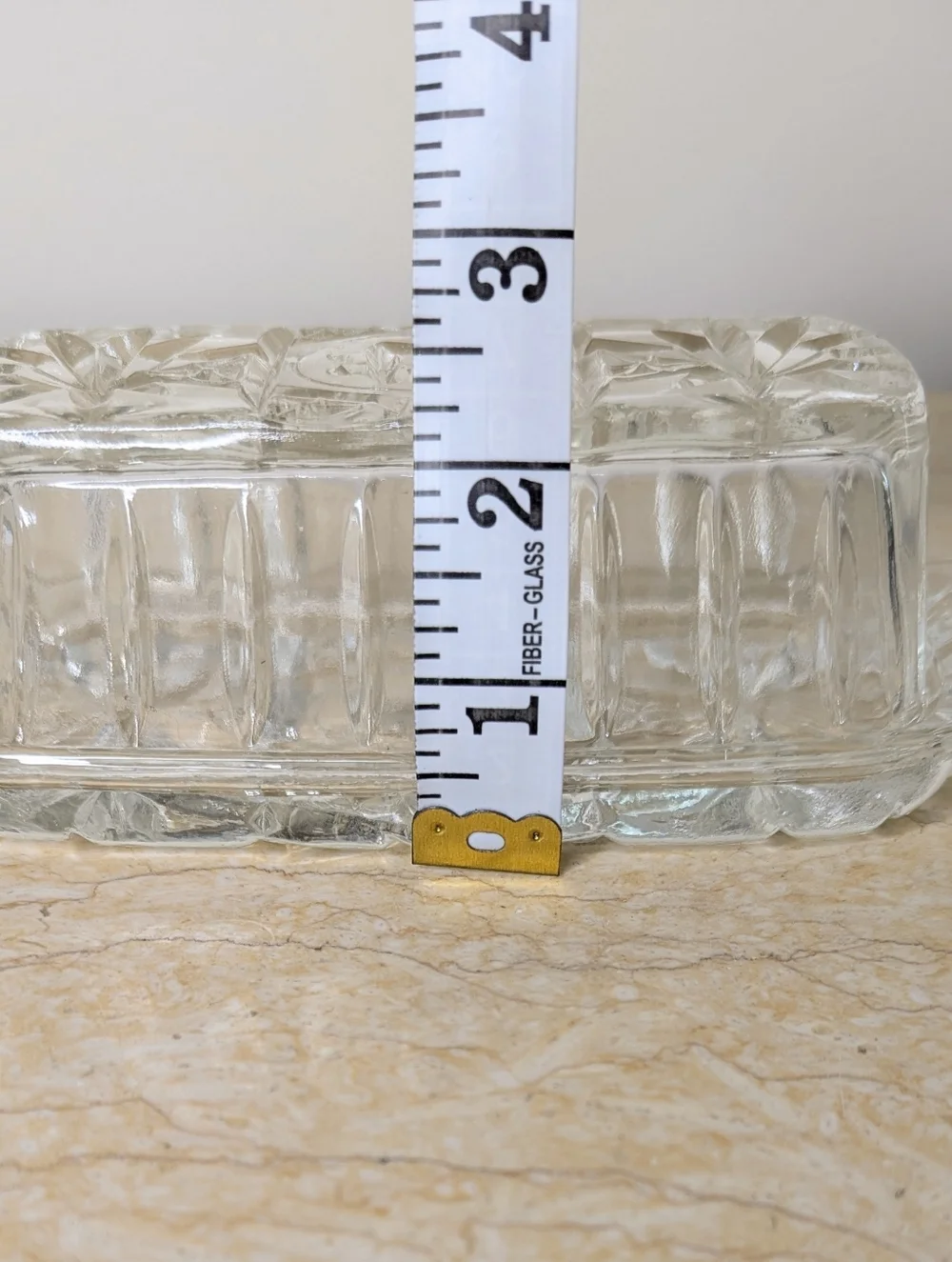 Vintage Anchor Hawking Prescut Clear Glass Star & Fan Design Butter Dish & Cover